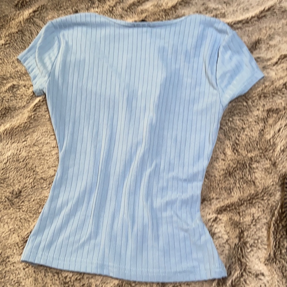 Blue Ribbed Top - Picture 4 of 4